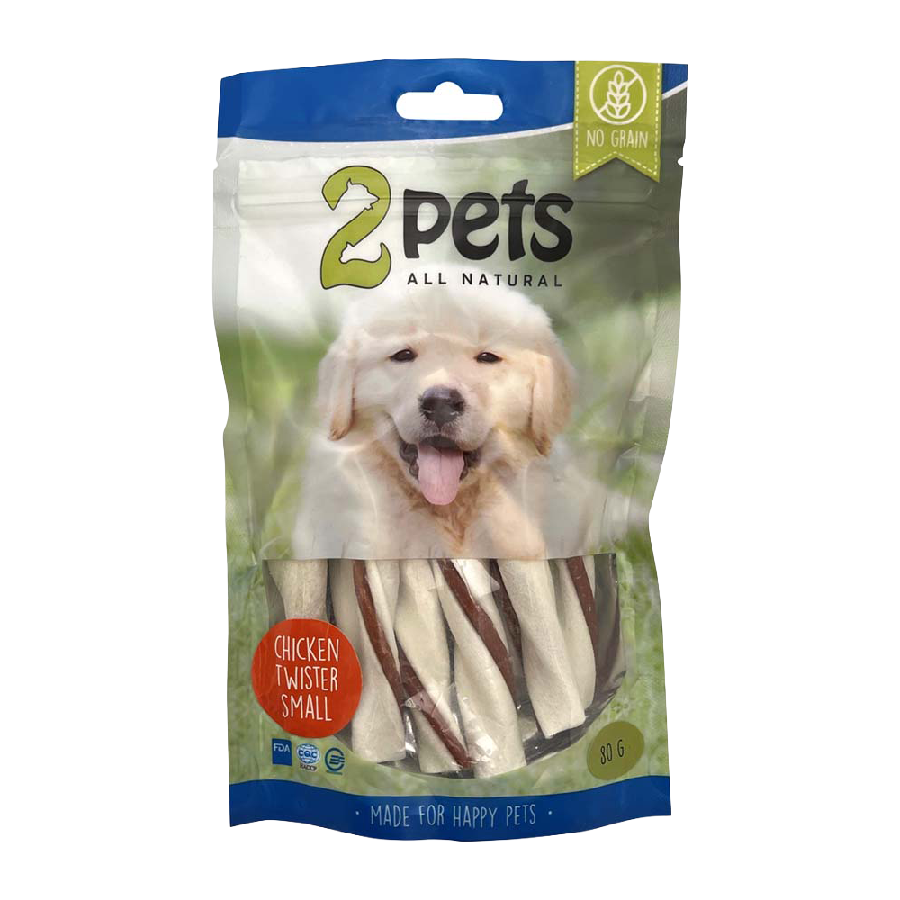 2PETS Chew Twister M Kyllingefilet Lille - 80 G
