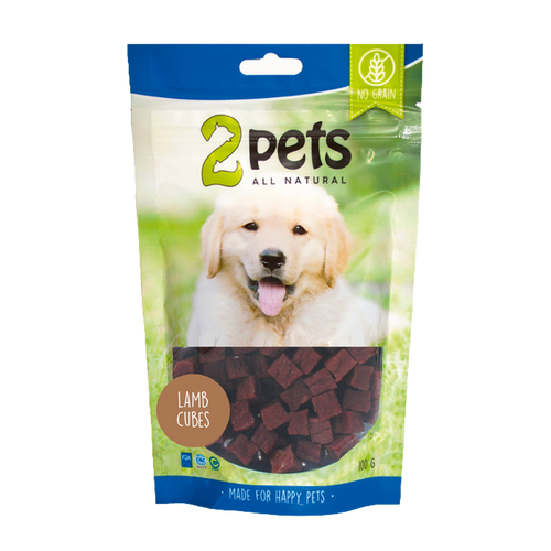 2PETS Dogsnack Lammekødsterninger - 100 G