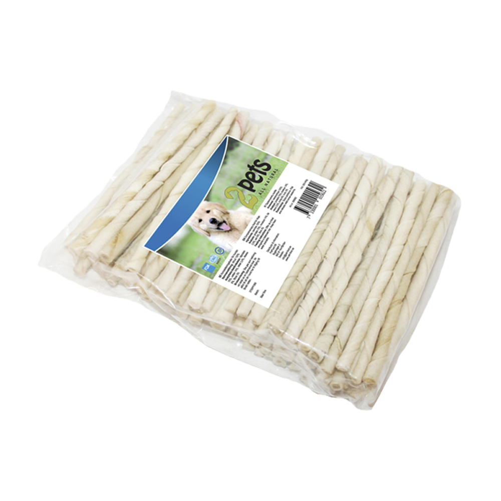 2PETS Tuggpinne Vriden Vit - 12 CM - 100 PACK