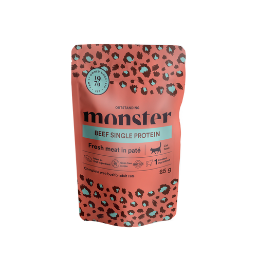 Monster Katteposer Voksen Oksekød 85 g (8-pak)