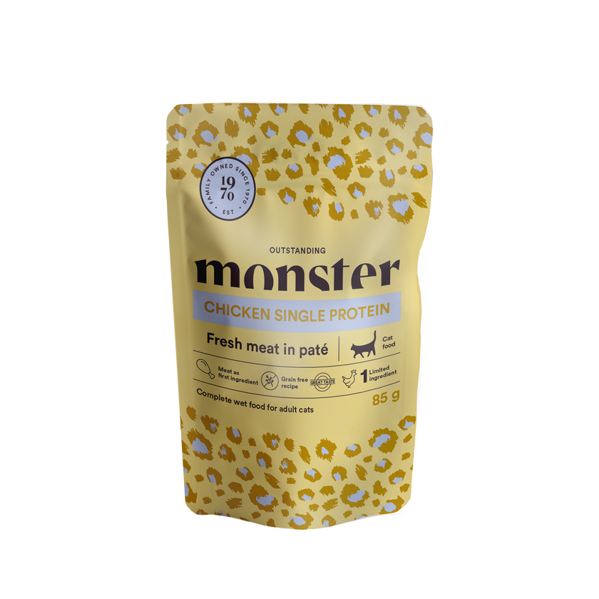 Monster Cat Pouches Voksen Kylling 85 g (8-pak)