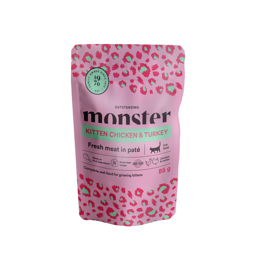 Monster Cat Pouches Killing Kylling/Tyrk - 85 G