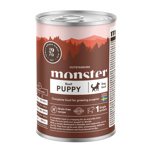 Monster Dog Puppy Oksekød på dåse - 400 g