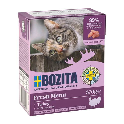 BOZITA KATTE KYLLING I GELÉ MED KALKUN 370 G