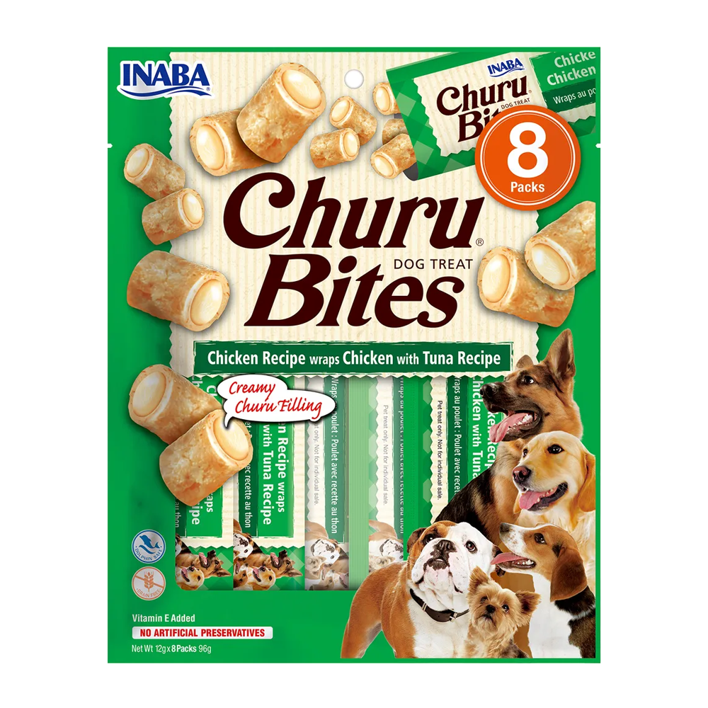 Churu Dog Bites Kyllingewraps med Tun - 8 stk.