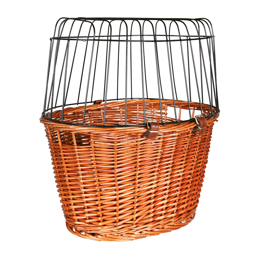 Cykelkurv foran, pil med gitter, 44x48x33 cm, brun, 5 kg