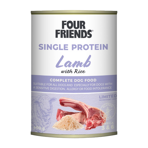 FourFriends Hunde Lam & Ris Dåse - 400 g