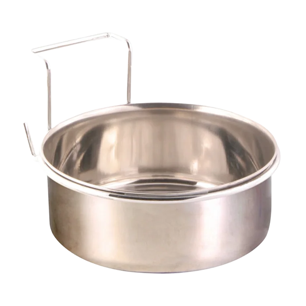 Foderkop i rustfrit stål med holder - 900 ml