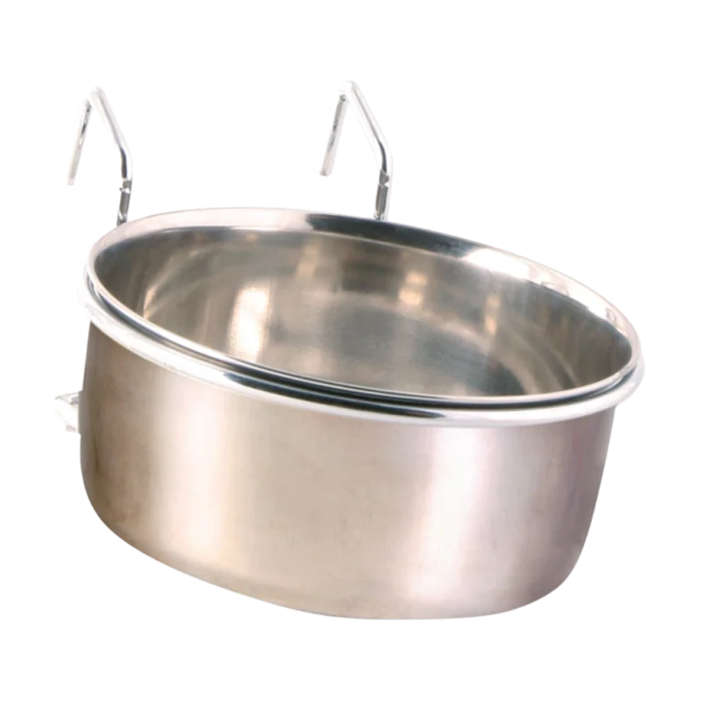Foderkop i rustfrit stål med holder - 600 ml