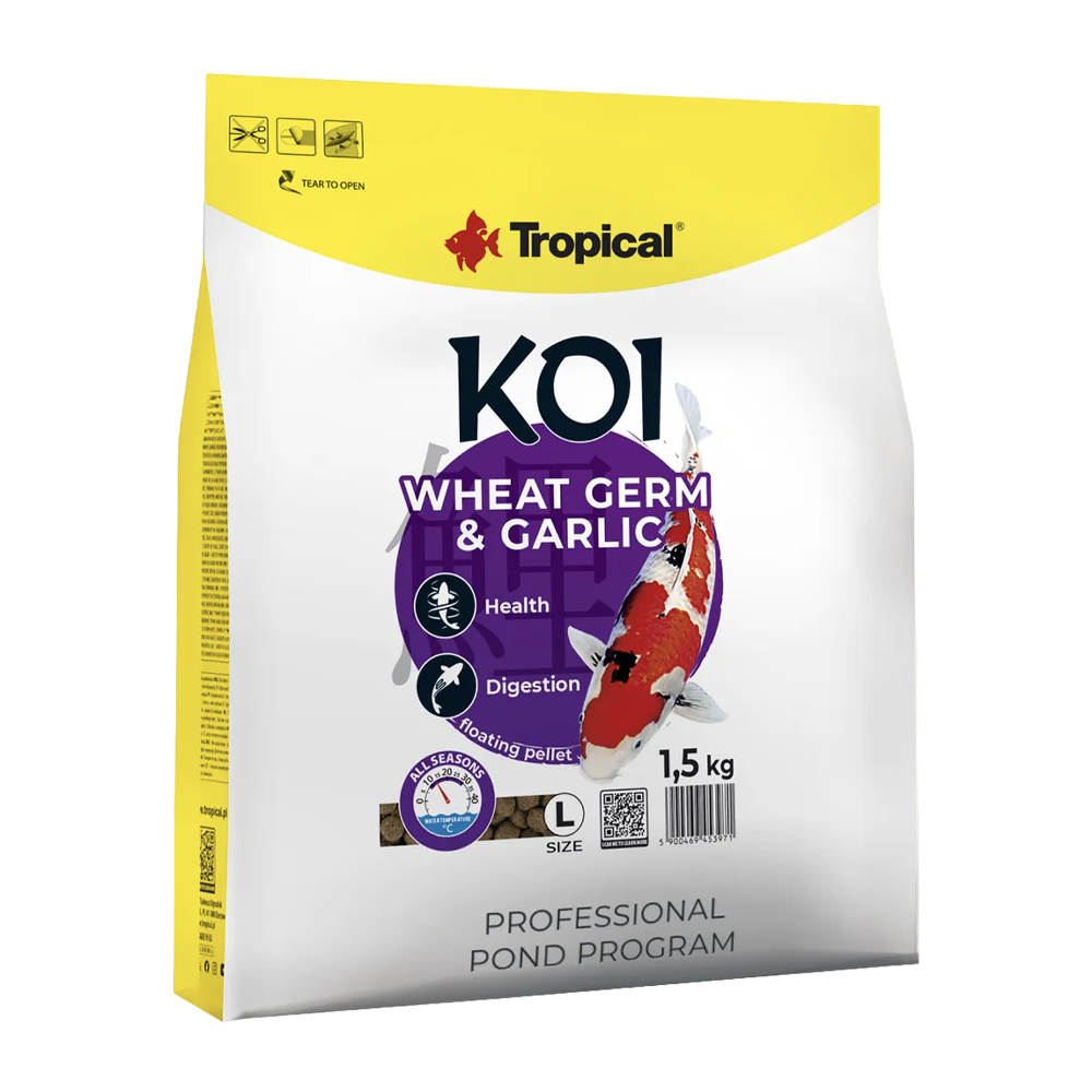 Tropical New Koi Wheat & Garlic Piller Størrelse L