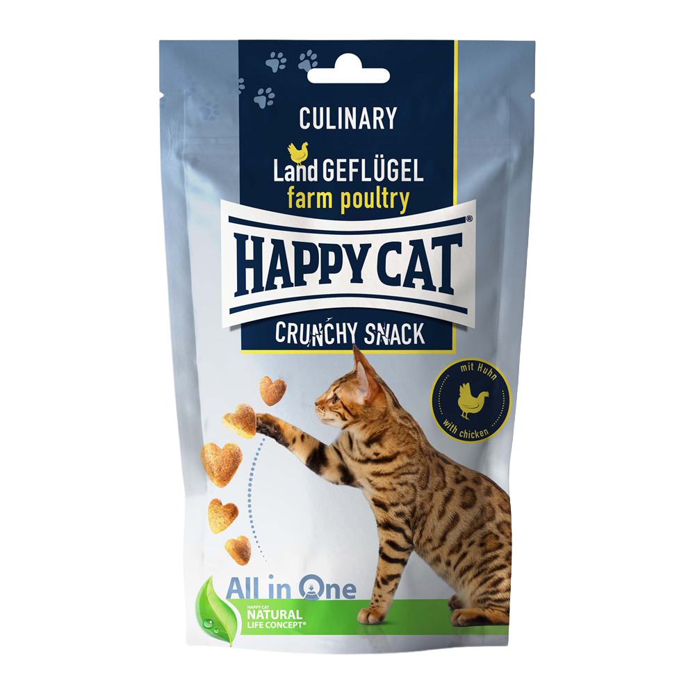 Happy Cat Crunchy Snack Fjerkræ/Gulerødder - 70 G