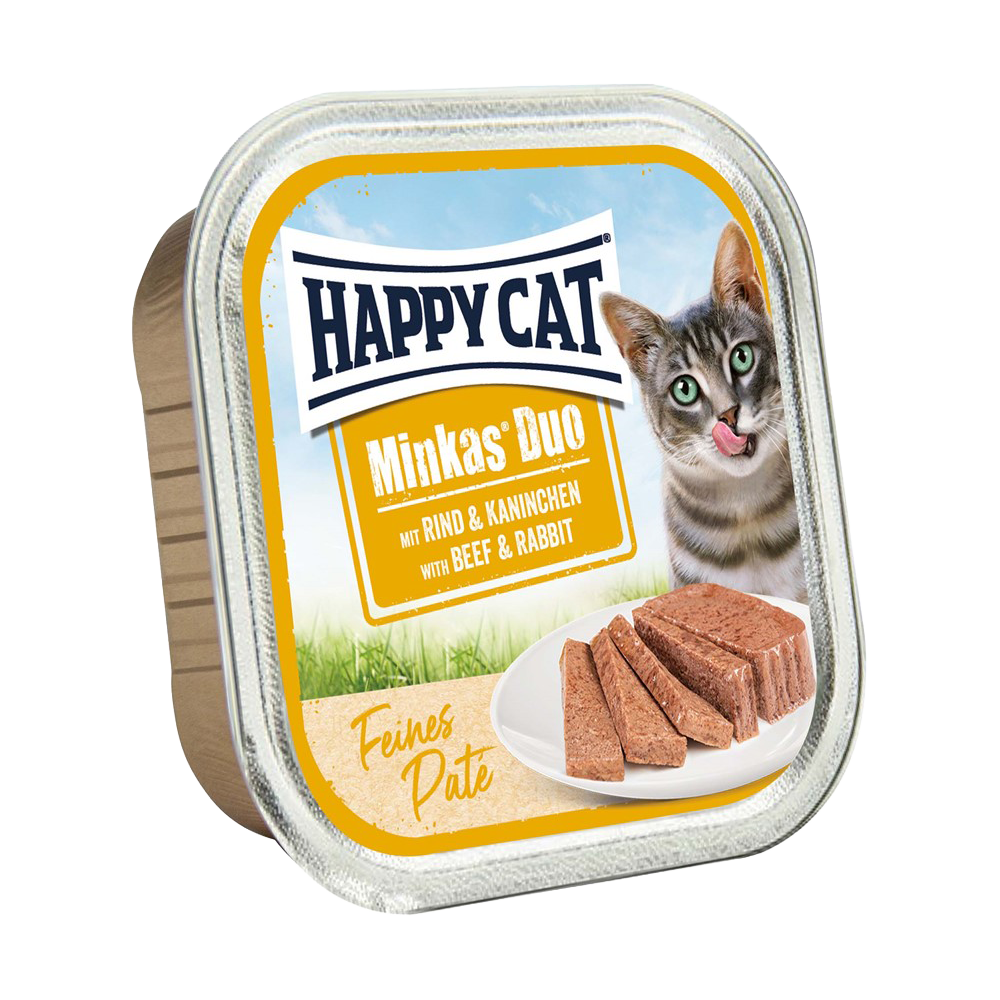 Happycat Duo Menu Paté Oksekød & Kanin - 100 G