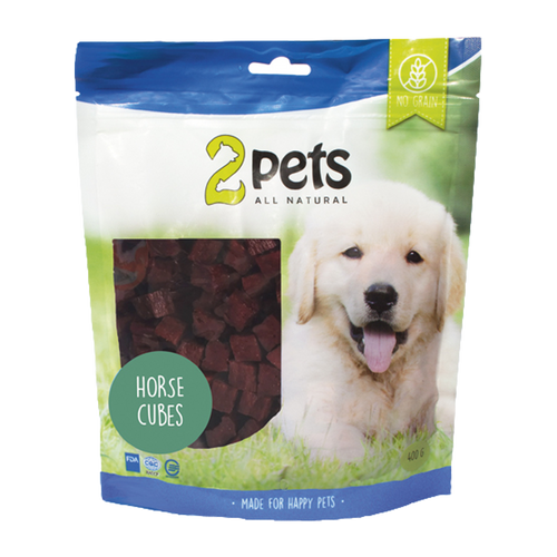2PETS Dogsnack Heste Terninger - 400 G
