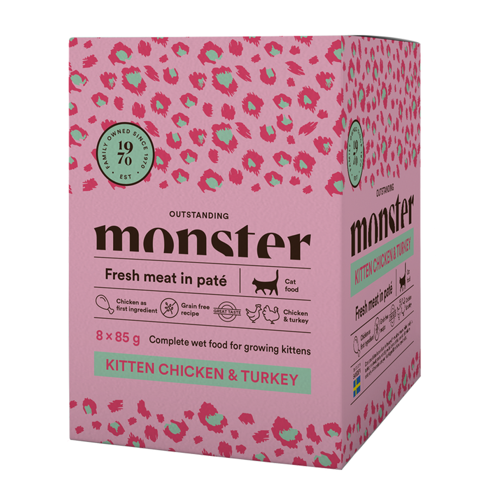 Monster Cat Pouches Killing Kylling/Tyrk - 85 G