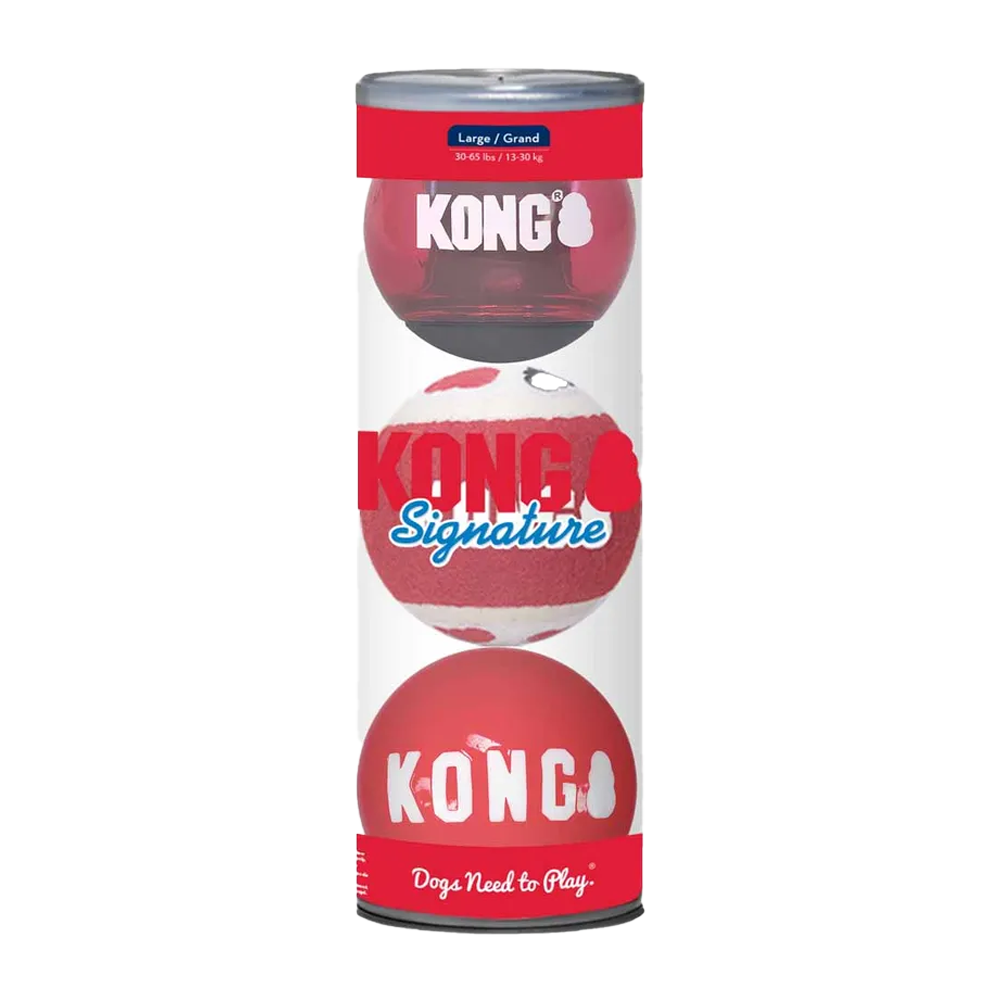 Kong Signature Balls 3-pak Stor Mix Ø - 8,2 CM