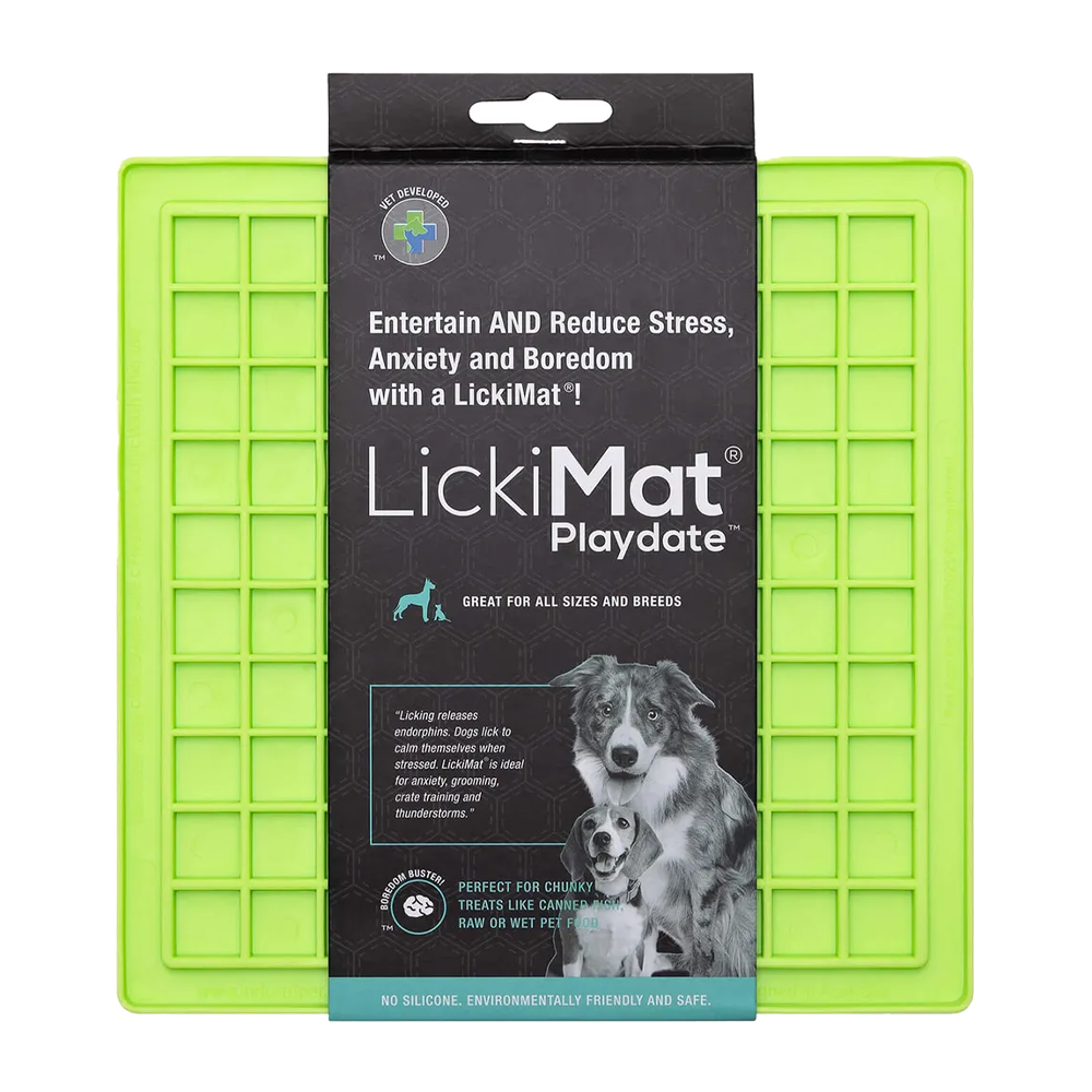 Hundeskål Lickimat Playdate Grøn - 20x20 CM