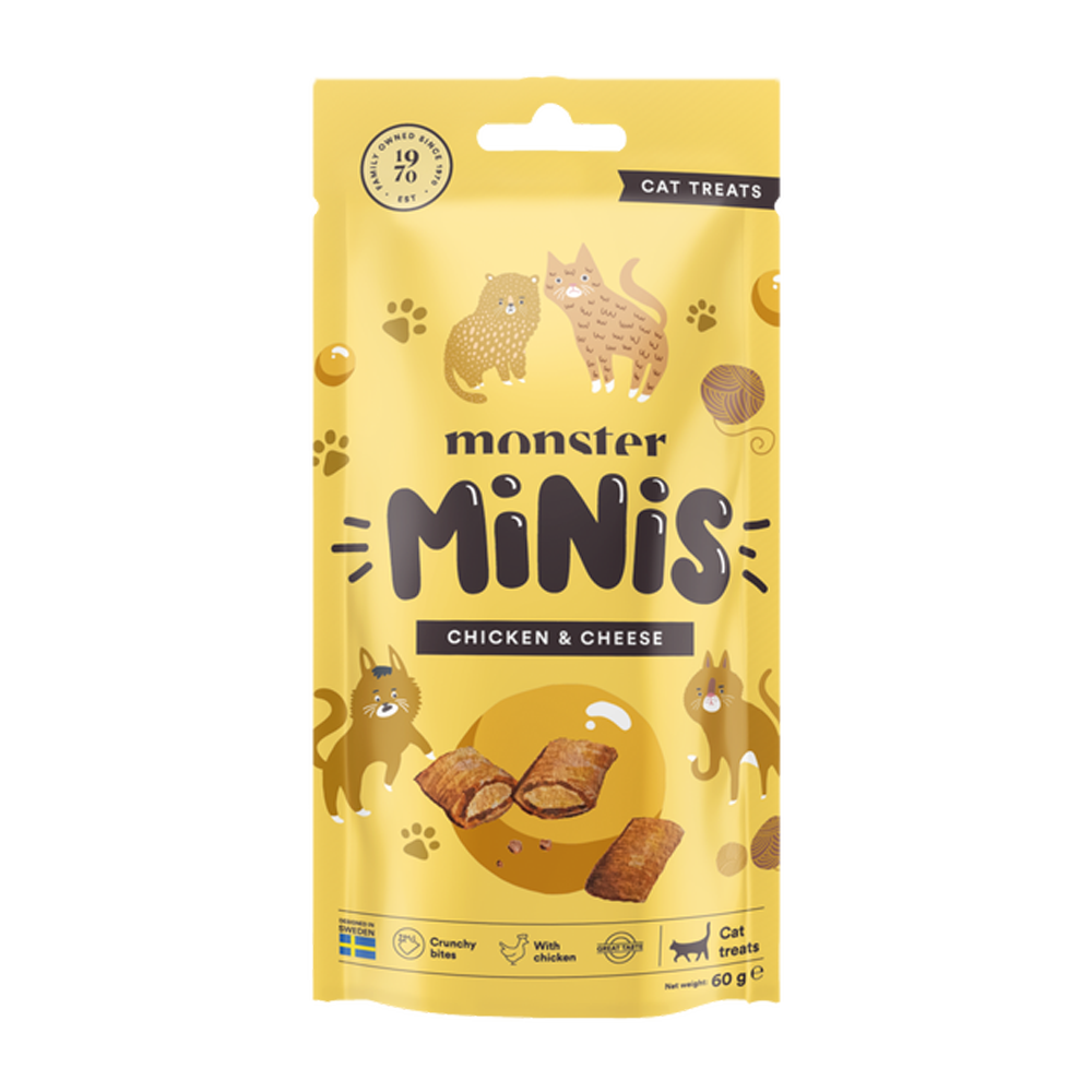 Monster Cat Minis godbidder Kylling & Ost 60 g