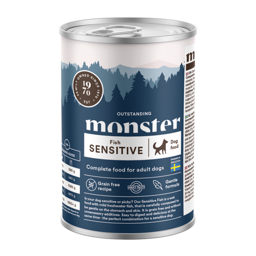 Monster Dog Adult Sensitive Fish dåse - 400 g