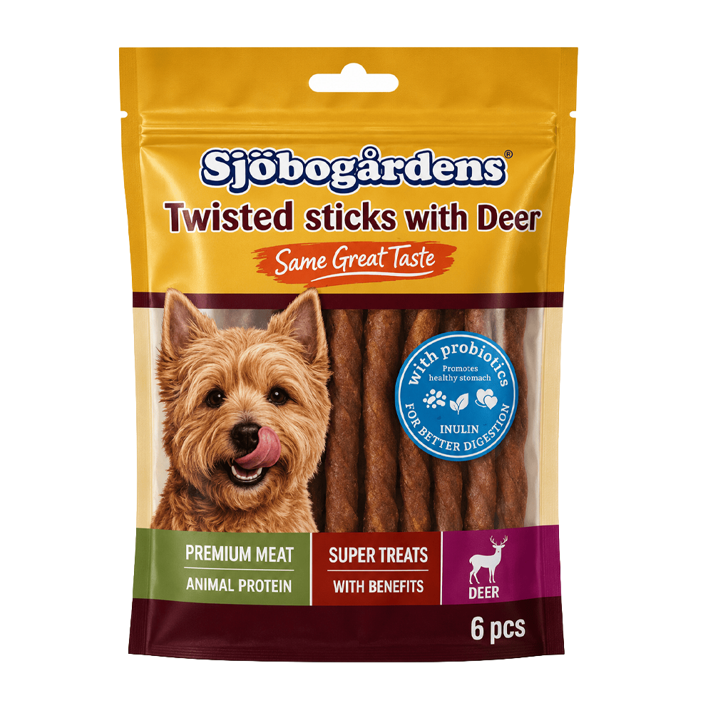 Sjöbogårdens Twisted Sticks med hjort – 6-PACK