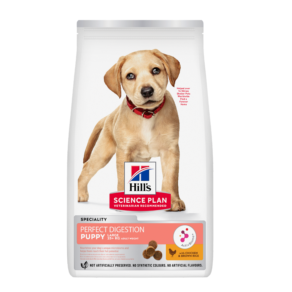 Science Plan Puppy Perfect Digestion Large Breed med kylling og brune ris - 12 kg