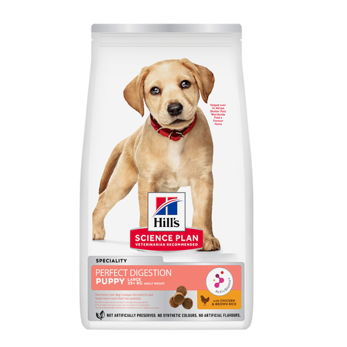 Science Plan Puppy Perfect Digestion Large Breed med kylling og brune ris - 12 kg