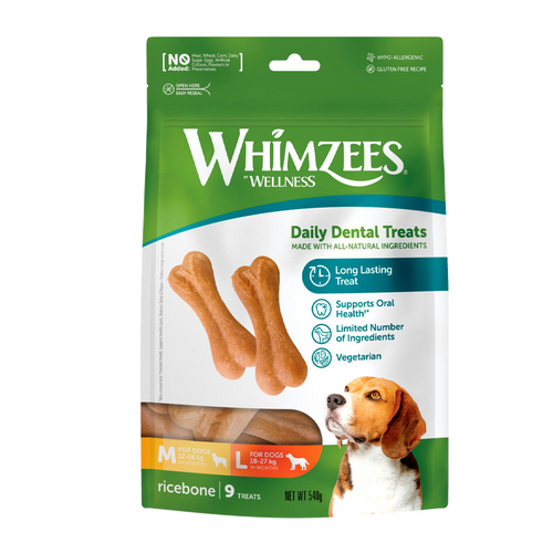 Whimzees Ricebone Tuggben L 9 ST - 540 G | Endast 149 kr! - Zoogiganten