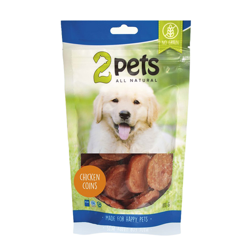 2PETS Dogsnack Kyllingemønter - 100 G