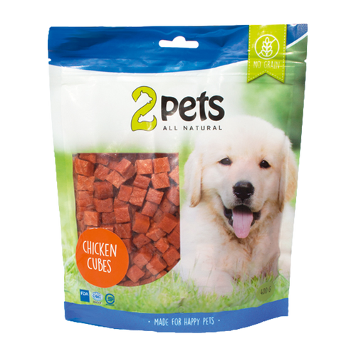 2PETS Dogsnack Kyllingeterninger - 400 G