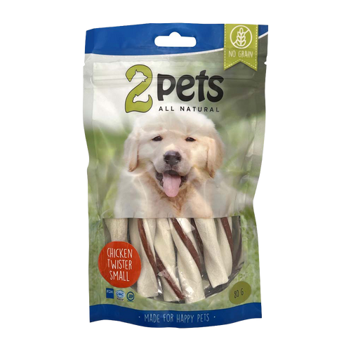 2PETS Chew Twister M Kyllingefilet Lille - 80 G