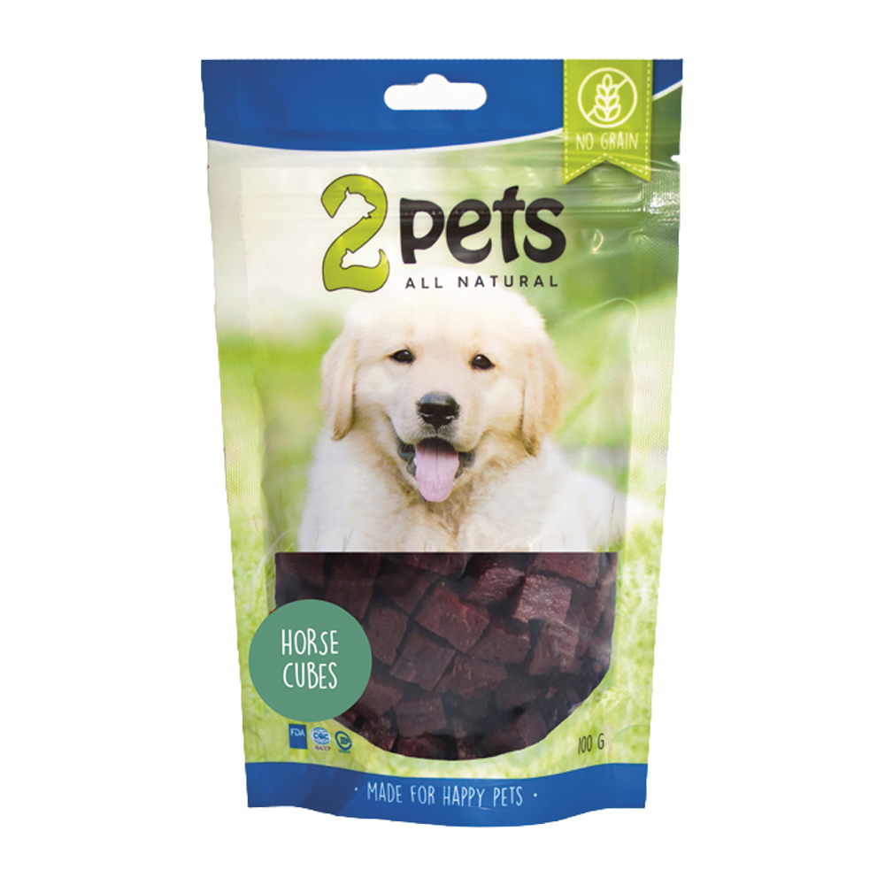 2PETS Dogsnack Heste Terninger - 100 G