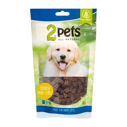2PETS Dogsnack Ostrich/Struts Minicubes