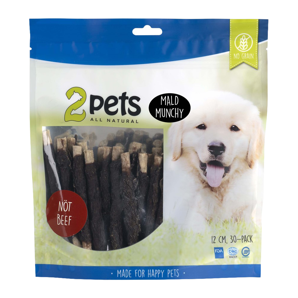 2PETS Tyggepinde Hakket Oksekød - 12 CM - 30 PAKKER