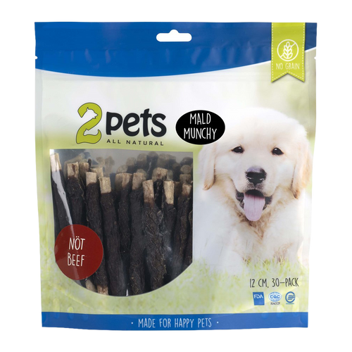 2PETS Tyggepinde Hakket Oksekød - 12 CM - 30 PAKKER