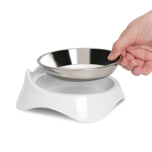 Catit Pixi Skål Rustfrit Stål/Hvid - 200 ML