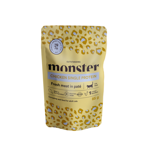 Monster Cat Pouches Voksen Kylling 85 g (8-pak)