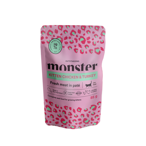 Monster Cat Pouches Killing Kylling/Tyrk - 85 G