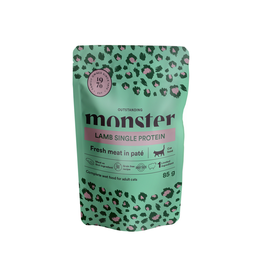 Monster Cat Pouches Voksen Lam 85 g (8-pak)