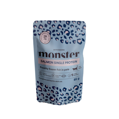 Monster Cat Pouches Adult Salmon - 85 G (8-pak)