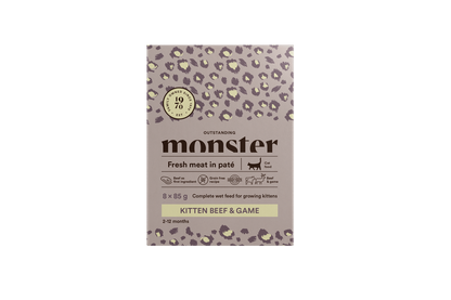 Monster Cat Pouches Kitten Oksekød/Vildt - 85 G
