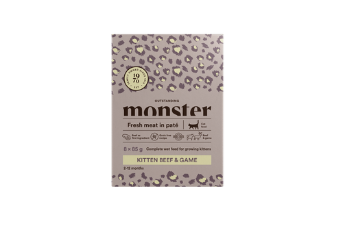 Monster Cat Pouches Kitten Oksekød/Vildt - 85 G