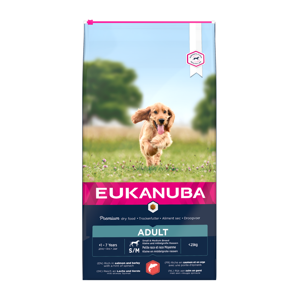 Euk Hundefoder Sm/med Laks & Byg - 12 KG