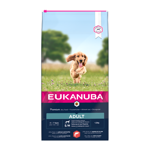 Euk Hundefoder Sm/med Laks & Byg - 12 KG