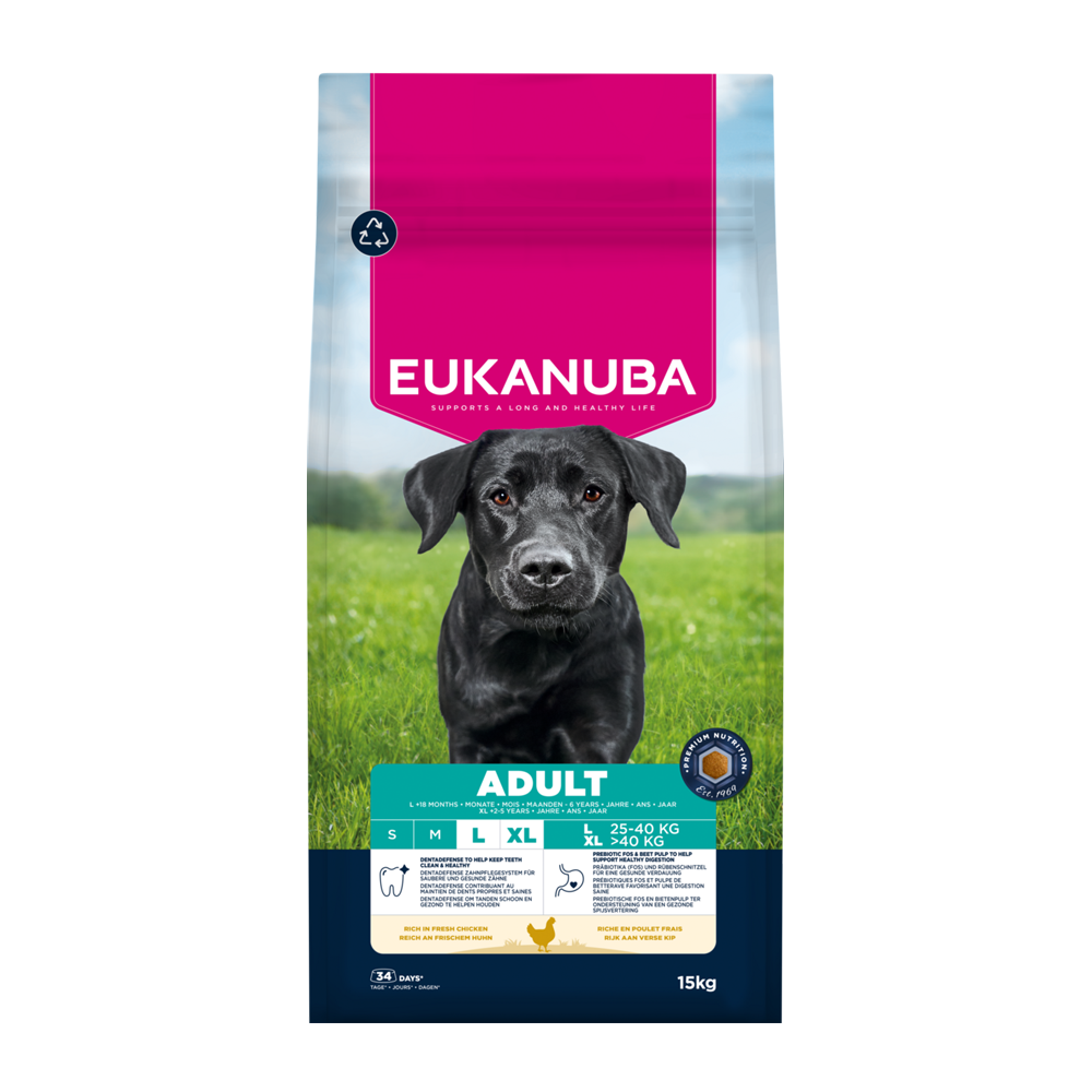 Euk Hundefoder Voksen Stor - 15 KG