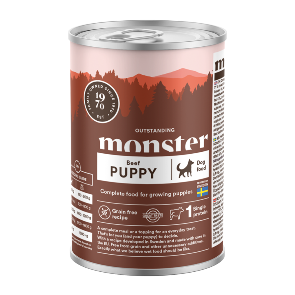 Monster Dog Puppy Oksekød på dåse - 400 g