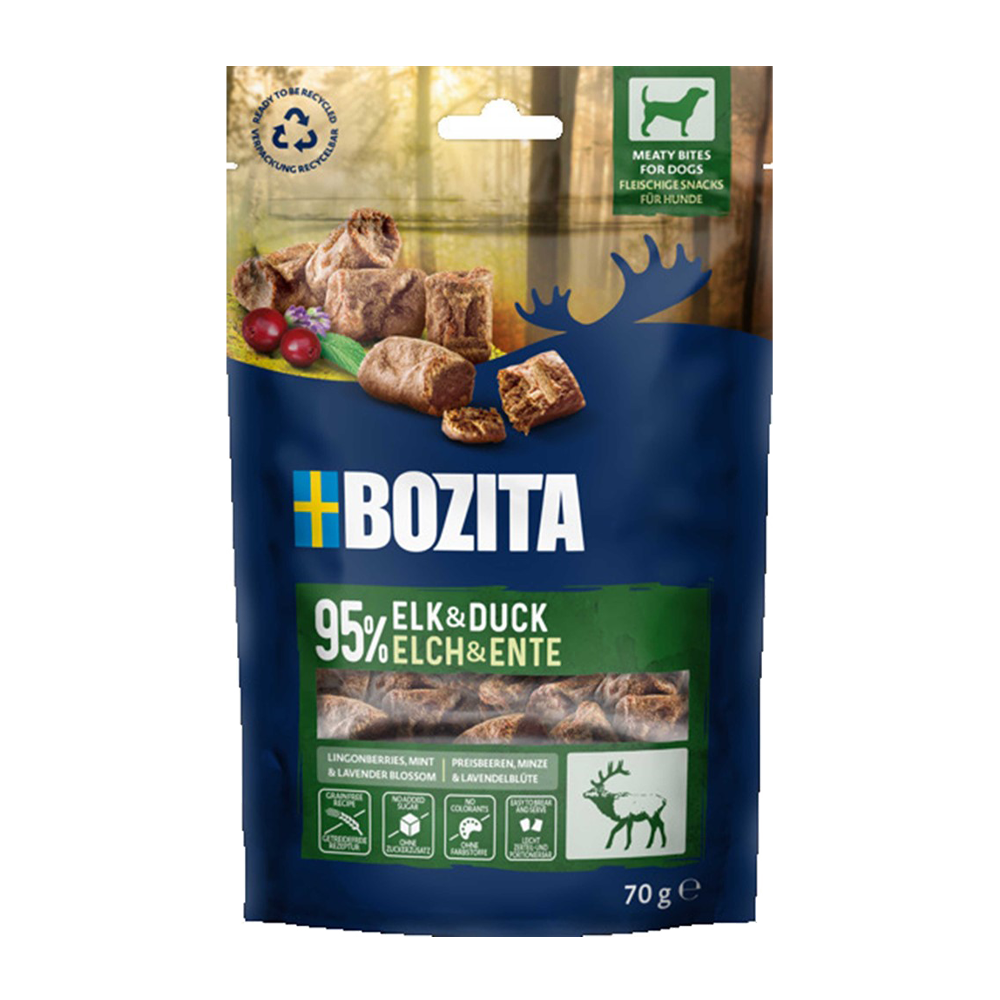 Bozita Snacks Meaty Bites Elg & And - 70g