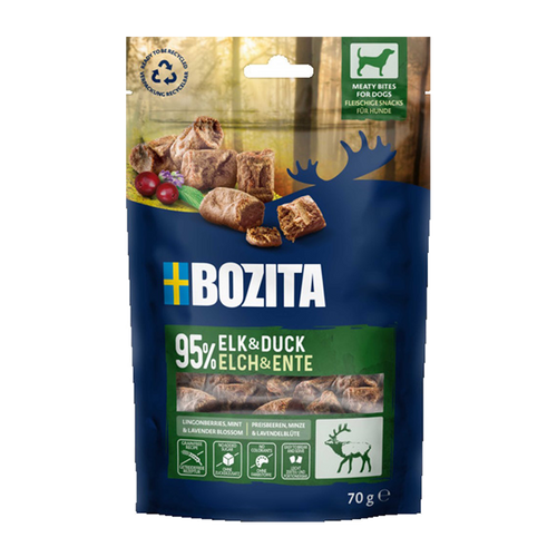 Bozita Snacks Meaty Bites Elg & And - 70g