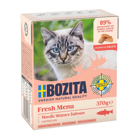 BOZITA KATTEPOMMES FRITES I SAUCE MED LAKS 370G