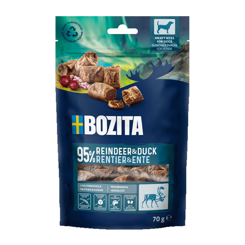 Bozita Snacks Meaty Bites Rensdyr & And - 70g