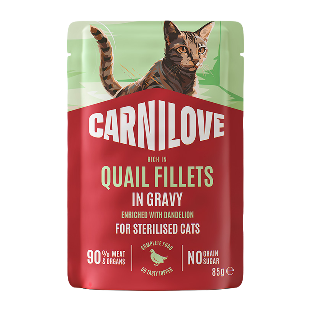 CL Cat Pouch Vagtel med Mælkebøtte steril - 85 g
