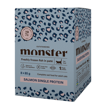 Monster Cat Pouches Adult Salmon - 85 G (8-pak)
